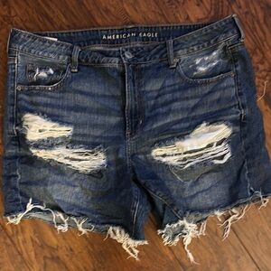American Eagle Outfitters Distressed Blue Denim Shorts